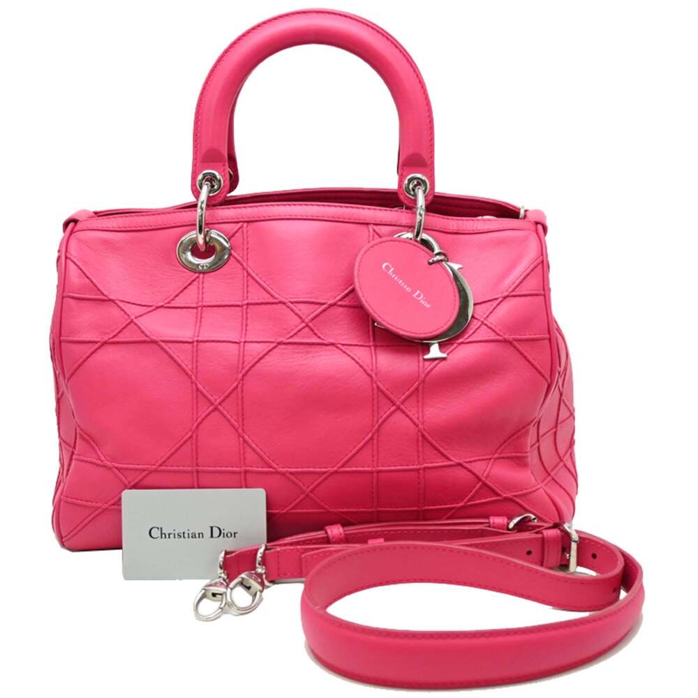 Christian Dior Granville Cannasi Bag, Women's Handbag, Leather, Shocking Pink